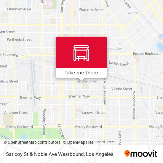 Saticoy St & Noble Ave Westbound map