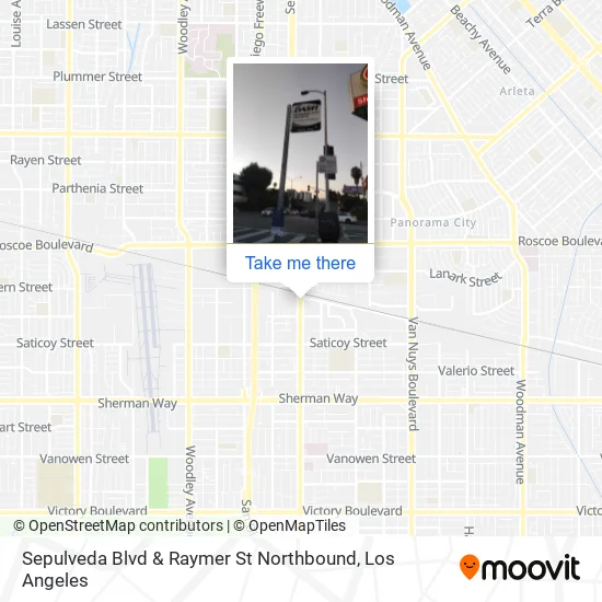 Sepulveda Blvd & Raymer St Northbound map
