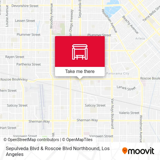 Sepulveda Blvd & Roscoe Blvd Northbound map