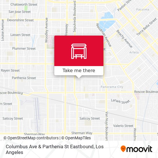 Columbus Ave & Parthenia St Eastbound map