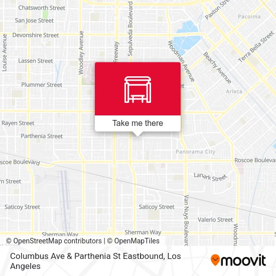 Columbus Ave & Parthenia St Eastbound map
