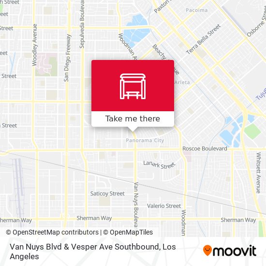 Van Nuys Blvd & Vesper Ave Southbound map