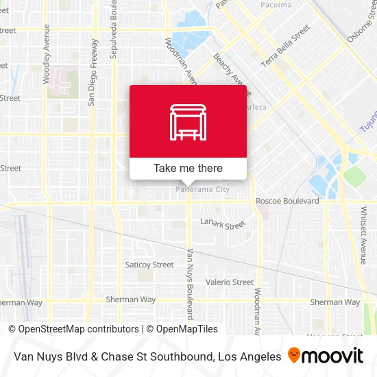 Mapa de Van Nuys Blvd & Chase St Southbound
