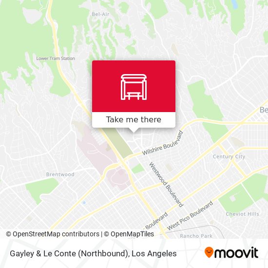 Mapa de Gayley & Le Conte (Northbound)