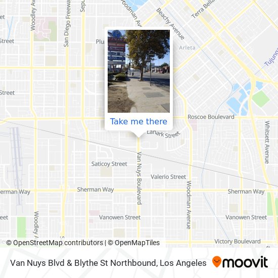 Van Nuys Blvd & Blythe St Northbound map