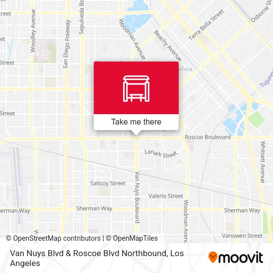 Mapa de Van Nuys Blvd & Roscoe Blvd Northbound