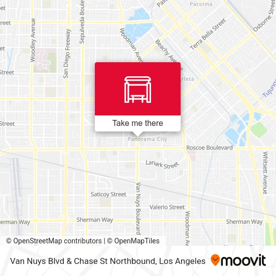 Van Nuys Blvd & Chase St Northbound map