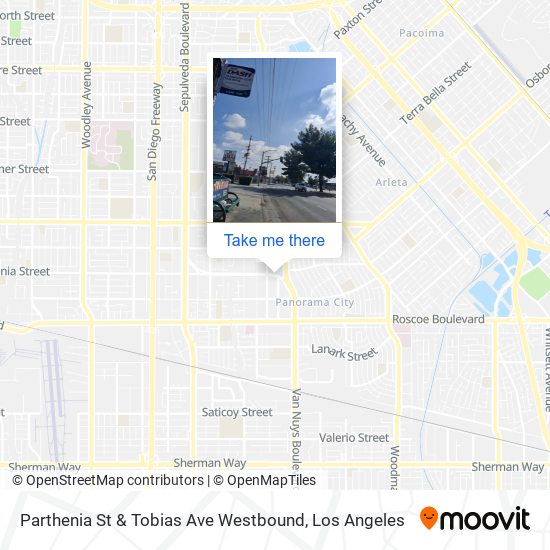Mapa de Parthenia St & Tobias Ave Westbound