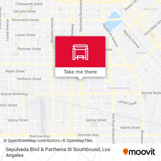 Sepulveda Blvd & Parthenia St Southbound map