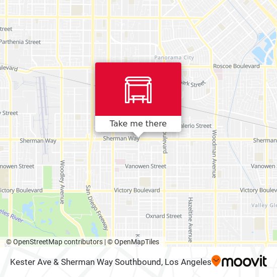 Mapa de Kester Ave & Sherman Way Southbound