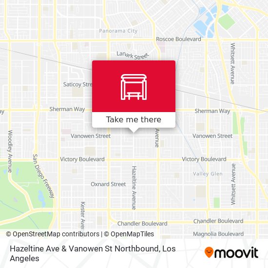 Hazeltine Ave & Vanowen St Northbound map
