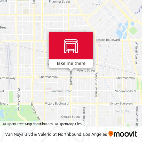 Van Nuys Blvd & Valerio St Northbound map