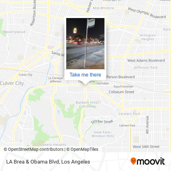 LA Brea & Obama Blvd map
