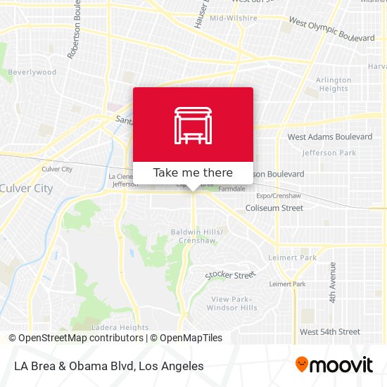 LA Brea & Obama Blvd map