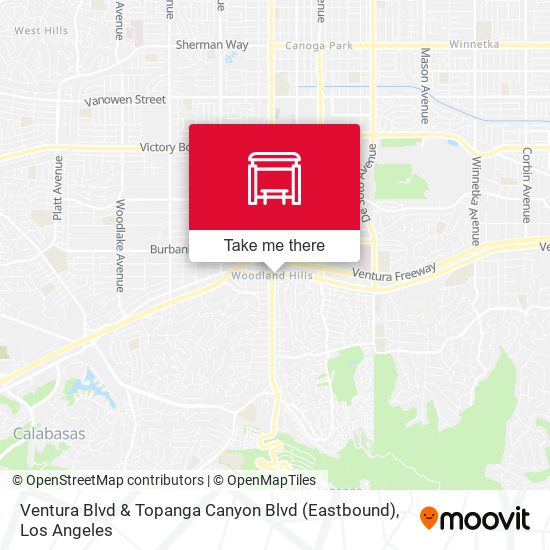 Mapa de Ventura Blvd & Topanga Canyon Blvd (Eastbound)