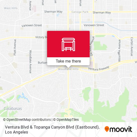 Mapa de Ventura Blvd & Topanga Canyon Blvd (Eastbound)