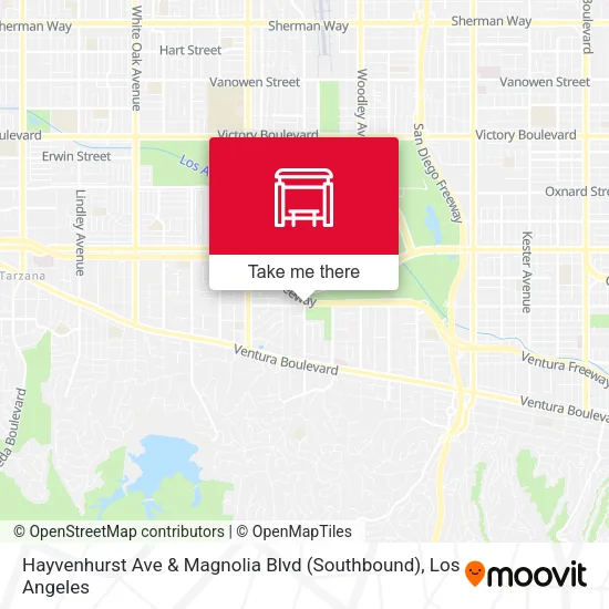 Hayvenhurst Ave & Magnolia Blvd (Southbound) map