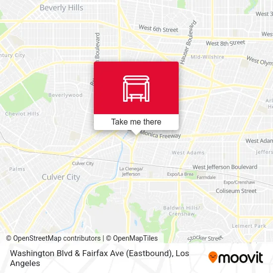 Washington Blvd & Fairfax Ave (Eastbound) map