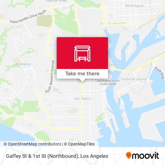 Mapa de Gaffey St & 1st St (Northbound)