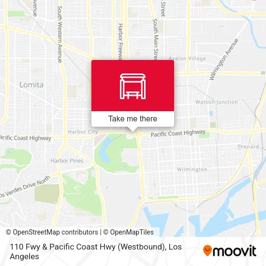110 Fwy & Pacific Coast Hwy (Westbound) map