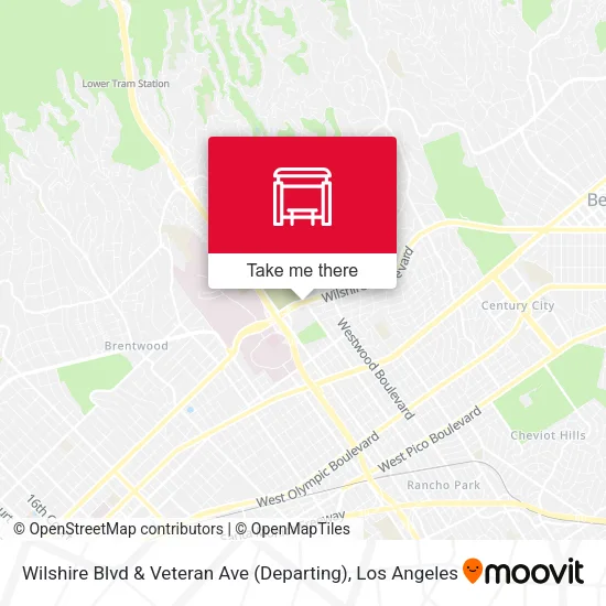 Wilshire Blvd & Veteran Ave (Departing) map