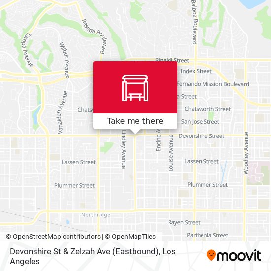 Devonshire St & Zelzah Ave (Eastbound) map