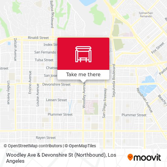 Woodley Ave & Devonshire St (Northbound) map