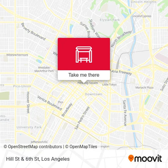 Hill St & 6th St map