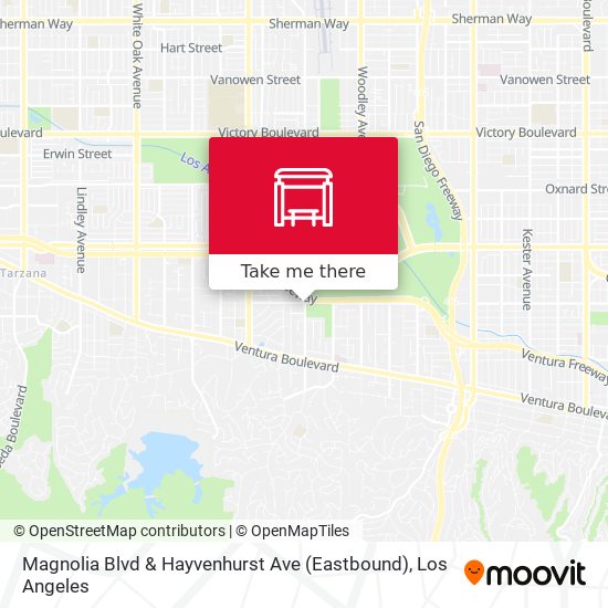 Mapa de Magnolia Blvd & Hayvenhurst Ave (Eastbound)