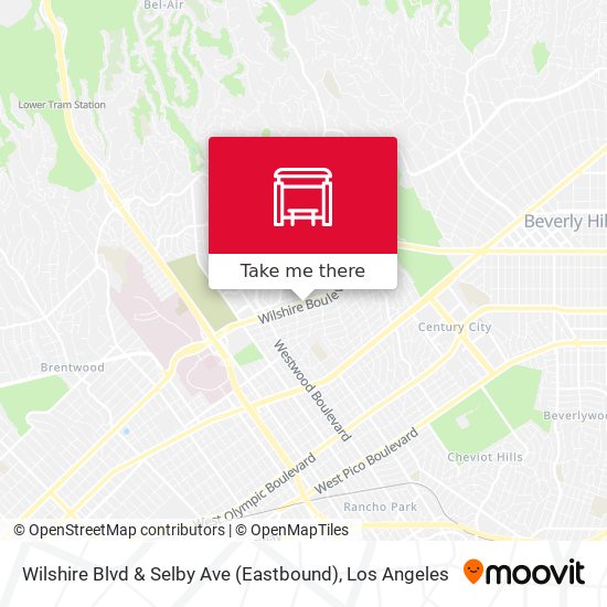 Mapa de Wilshire Blvd & Selby Ave (Eastbound)