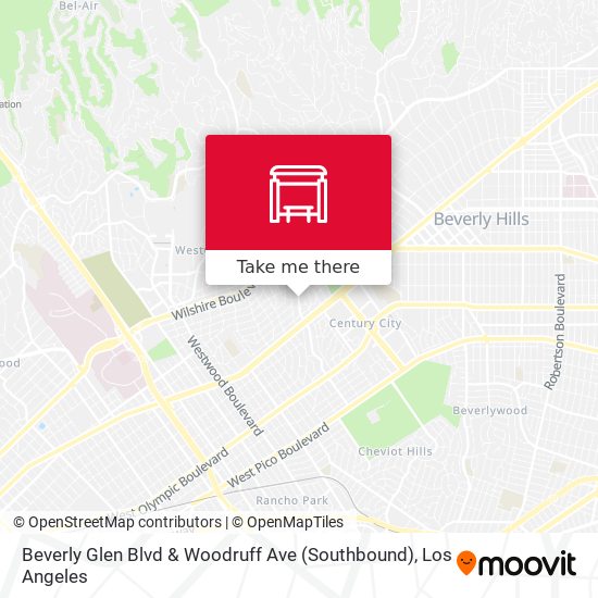 Beverly Glen Blvd & Woodruff Ave (Southbound) map