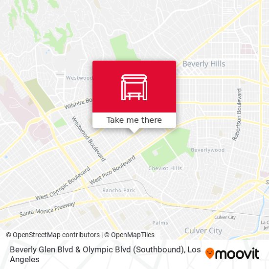 Beverly Glen Blvd & Olympic Blvd (Southbound) map