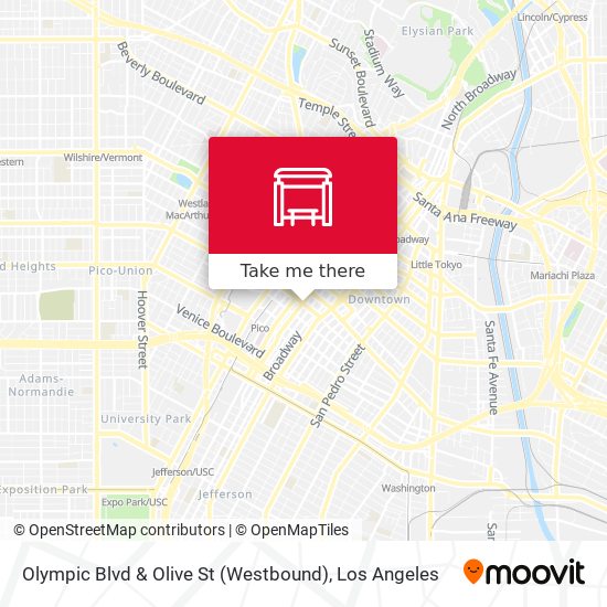 Olympic Blvd & Olive St (Westbound) map