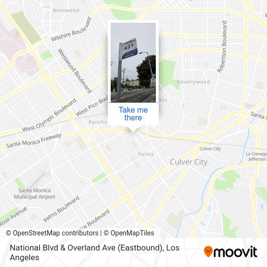 National Blvd & Overland Ave (Eastbound) map