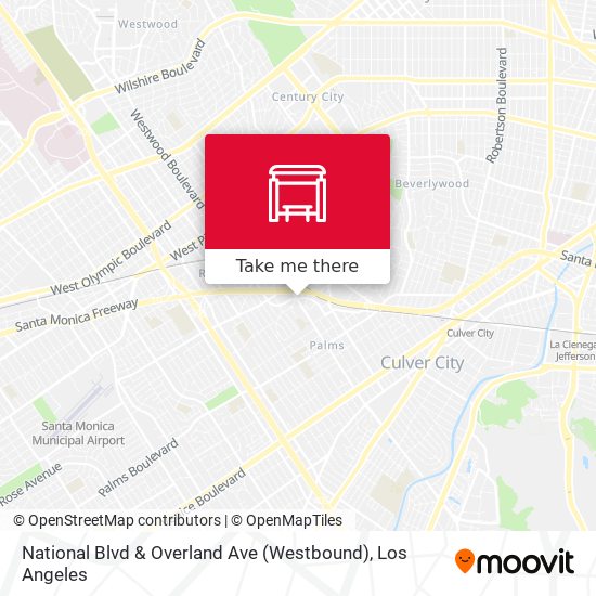 National Blvd & Overland Ave (Westbound) map