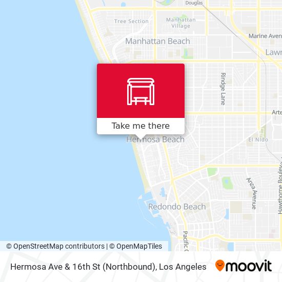 Mapa de Hermosa Ave & 16th St (Northbound)
