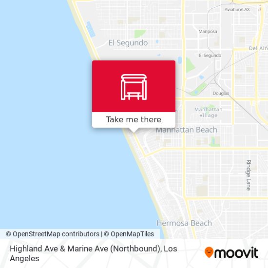Highland Ave & Marine Ave (Northbound) map