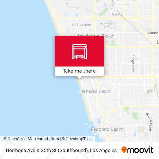 Mapa de Hermosa Ave & 25th St (Southbound)