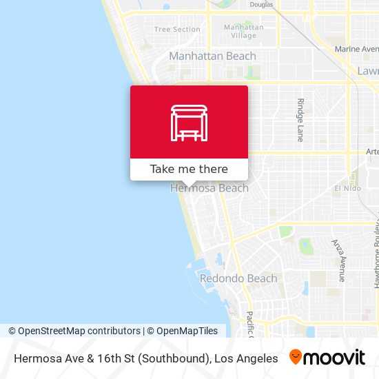 Mapa de Hermosa Ave & 16th St (Southbound)