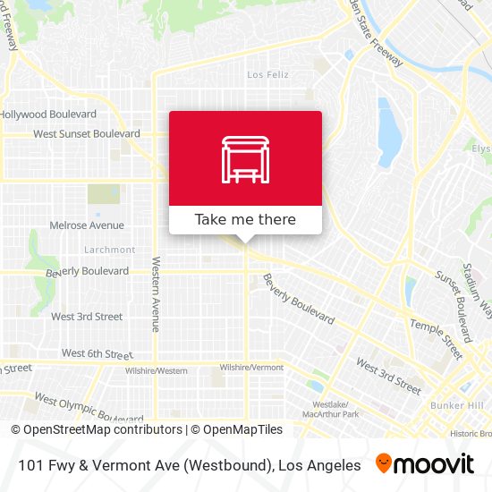 101 Fwy & Vermont Ave (Westbound) map