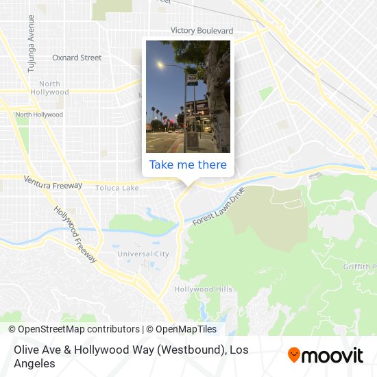 Mapa de Olive Ave & Hollywood Way (Westbound)