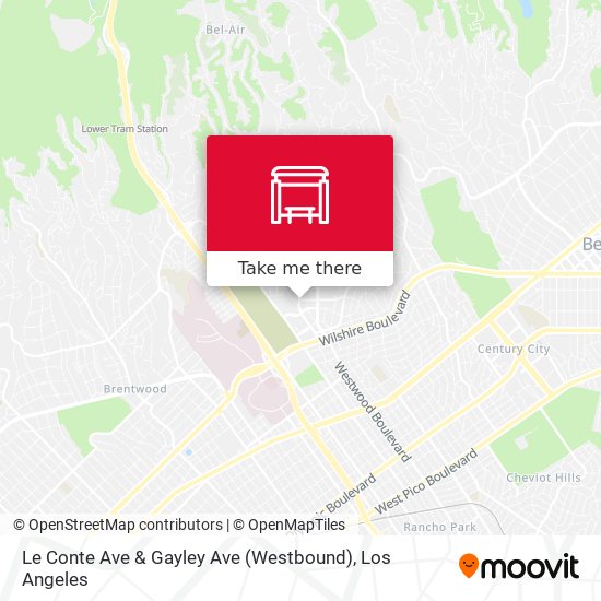 Mapa de Le Conte Ave & Gayley Ave (Westbound)