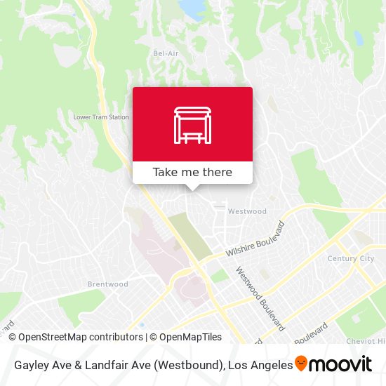 Mapa de Gayley Ave & Landfair Ave (Westbound)