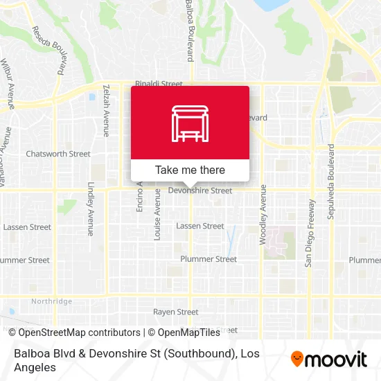 Mapa de Balboa Blvd & Devonshire St (Southbound)