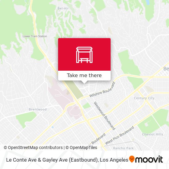 Le Conte Ave & Gayley Ave (Eastbound) map