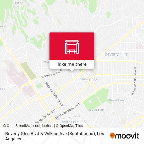 Mapa de Beverly Glen Blvd & Wilkins Ave (Southbound)