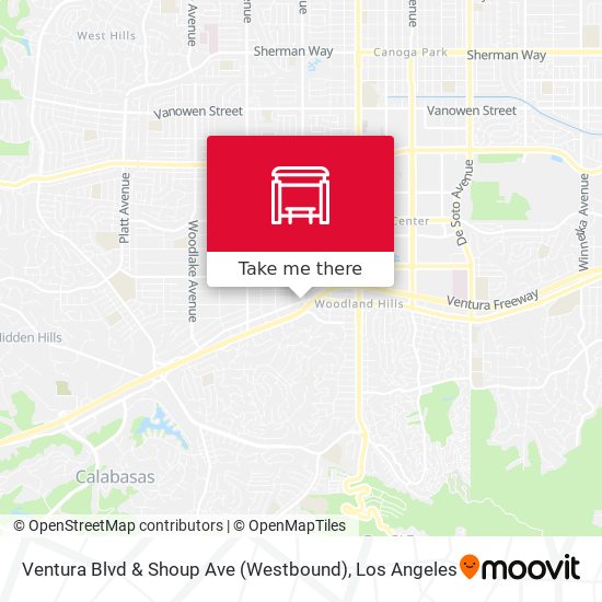 Ventura Blvd & Shoup Ave (Westbound) map