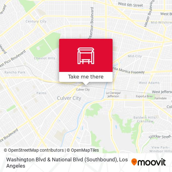 Washington Blvd & National Blvd (Southbound) map