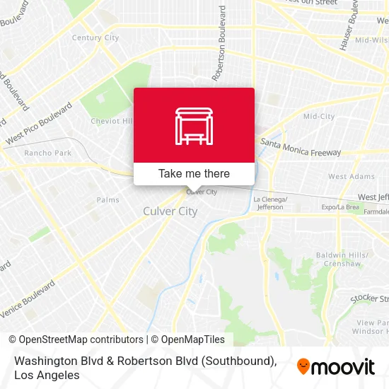 Washington Blvd & Robertson Blvd (Southbound) map