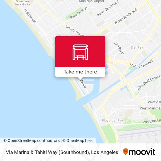 Via Marina & Tahiti Way (Southbound) map